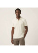 Thumbnail Polo en coton mélangé écru uni avec une coupe droite et un col boutonné - Image 5
