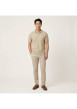 Thumbnail Polo en coton beige à rayures avec une coupe droite et un col à revers - Image 4