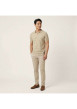 Thumbnail Polo en coton beige à rayures avec une coupe droite et un col à revers - Image 5
