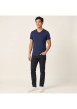Thumbnail T-shirt en coton marine uni avec une coupe droite et un col v - Image 5