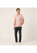 Thumbnail T-shirt saumon uni pourvu d'un col v et des manches courtes - Image 5