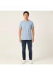 Thumbnail T-shirt en coton bleu uni pourvu d'une coupe droite et d'un col rond - Image 4