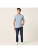 Thumbnail T-shirt en coton bleu uni pourvu d'une coupe droite et d'un col rond - Image 6