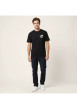 Thumbnail T-shirt en coton noir imprimé avec une coupe droite et un col rond - Image 3