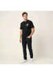 Thumbnail T-shirt en coton noir imprimé avec une coupe droite et un col rond - Image 4