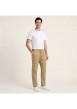Thumbnail Pantalon chino en coton camel uni pourvu d'un cordon de serrage - Image 4