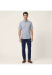 Thumbnail Chemise bleue à motifs pourvue d'un col américain et de manches courtes - Image 4