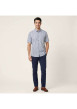 Thumbnail Chemise bleue à motifs pourvue d'un col américain et de manches courtes - Image 6