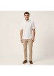 Thumbnail Chemise en coton blanche unie avec une coupe droite et un col américain - Image 4