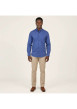 Thumbnail Chemise en coton bleu marine avec une coupe droite et un col américain - Image 2