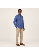 Thumbnail Chemise en coton bleu marine avec une coupe droite et un col américain - Image 3