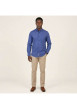 Thumbnail Chemise en coton bleu marine avec une coupe droite et un col américain - Image 4