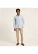 Thumbnail Chemise bleue claire en lin à rayures avec une coupe droite et un col américain - Image 5