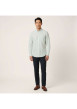 Thumbnail Chemise verte en lin à rayures pourvue avec une coupe droite et un col américain - Image 4