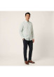 Thumbnail Chemise verte en lin à rayures pourvue avec une coupe droite et un col américain - Image 5