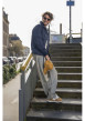 Thumbnail Jean baggy en coton bleu aspect délavé pourvu de poches plaquées - Image 9