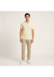 Thumbnail Polo en coton jaune uni avec une coupe droite et un col boutonné - Image 4