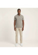 Thumbnail Polo en coton taupe uni avec une coupe droite et un col boutonné - Image 4