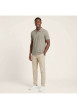 Thumbnail Polo en coton taupe uni avec une coupe droite et un col boutonné - Image 5