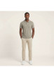 Thumbnail Polo en coton taupe uni avec une coupe droite et un col boutonné - Image 6