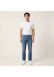 Thumbnail Jean en coton indigo uni avec une coupe slim et une fermeture par zip et bouton - Image 4