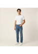 Thumbnail Jean en coton indigo uni avec une coupe slim et une fermeture par zip et bouton - Image 5