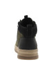 Thumbnail Baskets en cuir kaki à talon plat avec des lacets et un zip latéral - Image 6