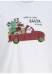 Thumbnail T-shirt en coton blanc imprimé Noël avec une coupe droite et un col rond - Image 2