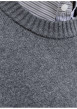 Thumbnail Pull anthracite uni en maille fine avec une coupe droite et un col rond - Image 2