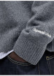 Thumbnail Pull anthracite uni en maille fine avec une coupe droite et un col rond - Image 3