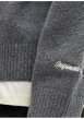 Thumbnail Pull anthracite uni en maille fine avec un col camionneur et des manches longues - Image 3