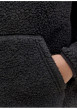 Thumbnail Sweat noir uni en sherpa avec une coupe droite et un col à capuche - Image 3