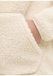 Thumbnail Sweat écru uni en sherpa avec une coupe droite et un col à capuche - Image 3