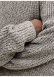 Thumbnail Pull beige en maille tricotée avec une coupe droite et un col rond - Image 2