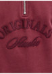 Thumbnail Sweat en coton mélangé rouge uni avec une coupe droite et un col camionneur - Image 3