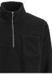 Thumbnail Sweat noir uni en sherpa avec des manches longues et un col camionneur - Image 2