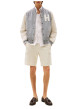 Thumbnail Bomber en coton gris avec un col châle et boutonnière chromée - Image 6