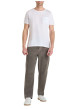 Thumbnail Pantalon 5 Poches en coton marron uni avec un col rond et une coupe droite - Image 3