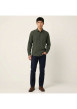 Thumbnail Chemise en coton kaki unie avec une coupe droite et un col français - Image 4