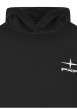 Thumbnail Sweat en coton noir uni coupe ajustée avec une poche kangourou - Image 3