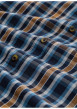 Thumbnail Chemise en coton mélangé marine carreaux avec une coupe droite à col français - Image 2