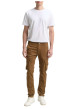 Thumbnail Pantalon Cargo en coton mélangé camel coupe ajustée avec multiples poches - Image 7