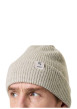 Thumbnail Bonnet beige uni en maille côtelée avec un large revers - Image 6
