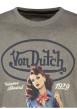 Thumbnail T-shirt kaki avec un imprimé pin-up à l'avant et une coupe droite - Image 5