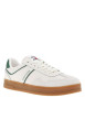 Thumbnail Tennis en cuir écrues avec des détails verts à semelle plate et à lacets plats - Image 3