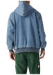 Thumbnail Blouson en jean bleu uni avec une coupe droite et un col à capuche - Image 6