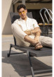 Thumbnail Chemise en coton ecrue unie avec une coupe droite et un col français - Image 5