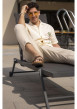 Thumbnail Chemise en coton ecrue unie avec une coupe droite et un col français - Image 6