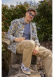 Thumbnail Cargo en coton mélangé beige uni à coupe regular fit avec des lacets sur le bas - Image 11