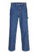 Thumbnail Jean en coton bleu uni avec une coupe droite et plusieurs poches - Image 5